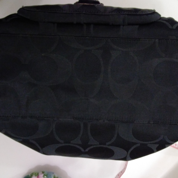 Medium Black Coach Canvas Handle Satchel. - Picture 9 of 10